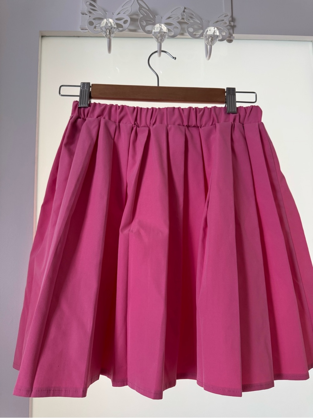 SHEIN Bright Pink Full Circle Skirt with Elastic Waist
